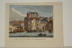 Dordrecht Vuilpoort Handgekleurde Gravure Jan Bulthuis G88, Antiek en Kunst, Kunst | Etsen en Gravures, Verzenden