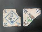 Delft aardewerk blauwe tulp / vogel, Antiek en Kunst, Ophalen of Verzenden