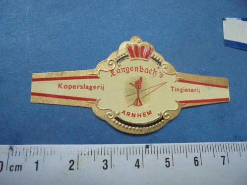 Oude sigarenband Koperslagerij / Tingieterij ARNHEM, Verzamelen, Rookartikelen, Aanstekers en Luciferdoosjes, Gebruikt, Sigarenbandjes