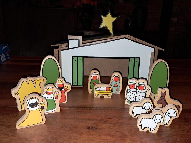 Dick bruna nijntje kerststal kerst hout zie omschrijving, Diversen, Kerst, Gebruikt, Ophalen of Verzenden