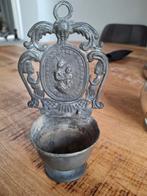 Antiek Tinnen Wijwaterbakje Maria met Kind, Antiek en Kunst, Antiek | Tin, Ophalen of Verzenden