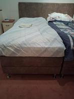 2 losse Boxsprings, elektrisch en achterboard, Ophalen, Gebruikt, 90 cm, Bruin