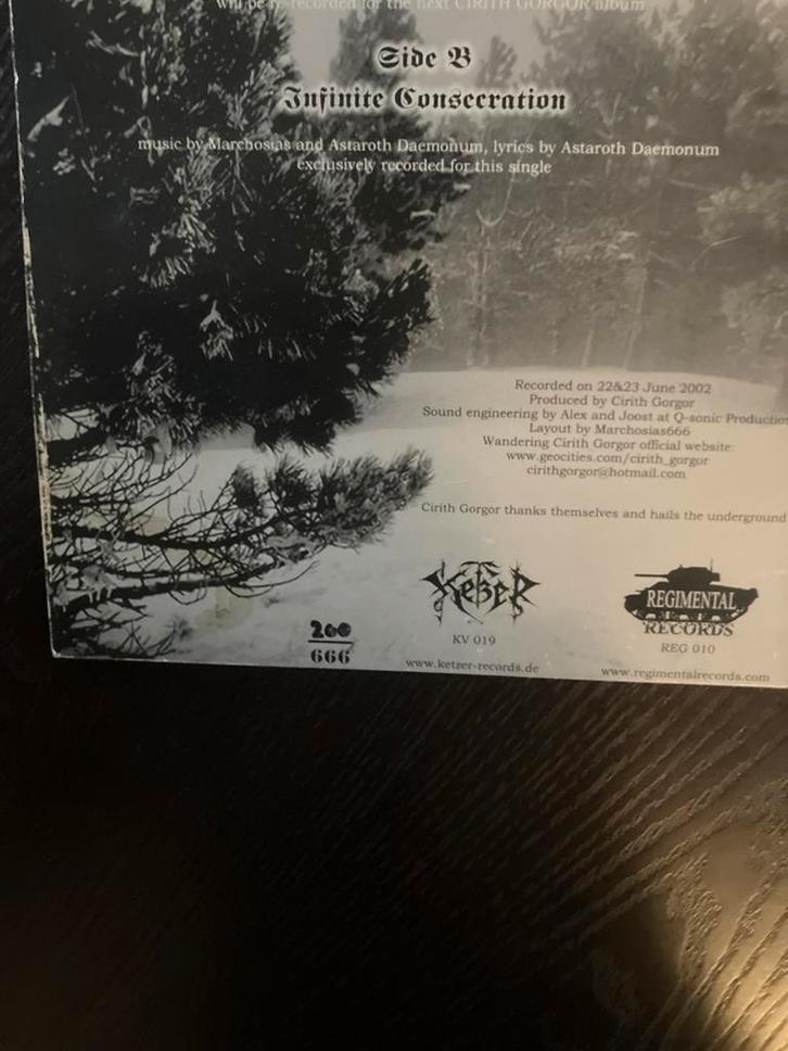 Crith Gorgor - Through Woods... 7" EP, Handgenummerd!, Cd's en Dvd's, Vinyl | Hardrock en Metal, Zo goed als nieuw, Ophalen of Verzenden