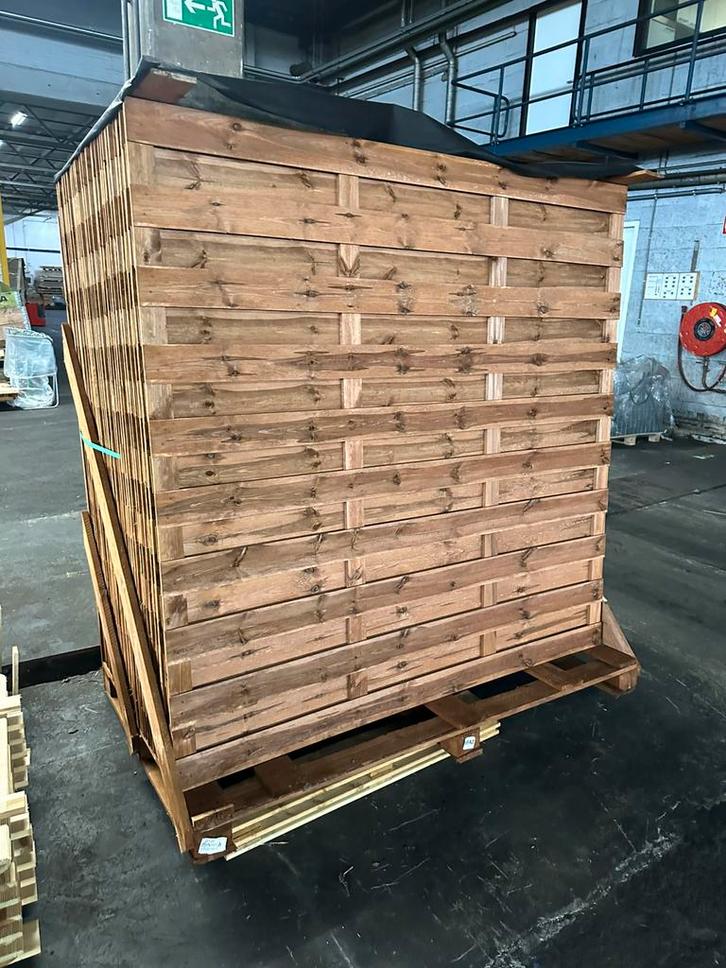 Nieuwe tuinschermen budget bruin geimpregneerd, Tuin en Terras, Schuttingen, Zo goed als nieuw, Hout, 1 tot 2 meter, Minder dan 3 meter