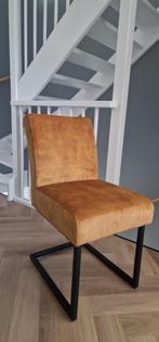 Eetkamerstoel of sierstoel okergeel industrieel zwart frame, Huis en Inrichting, Stoelen, Ophalen, Overige kleuren, Modern Industrieel