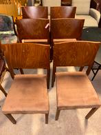 6 stoelen met stoffen bekleding, Antiek en Kunst, Antiek | Meubels | Stoelen en Banken, Ophalen of Verzenden
