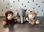 Knuffels Safari Giraffe, Olifant & Aap - 36cm, Ophalen of Verzenden, Zo goed als nieuw, Overige typen
