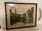 Van Doorn Lithografie Antiek schilderij Pont de L’ecoutete, Ophalen of Verzenden