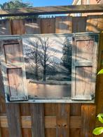 Vinyl schilderij (winterlandschap/doorkijk), Tuin en Terras, Ophalen of Verzenden, Zo goed als nieuw