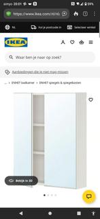 ENHET IKEA Spiegelkast met 2 deuren, wit 80x17x75 cm, Huis en Inrichting, Badkamer | Badkamermeubels, Spiegelkast, Zo goed als nieuw