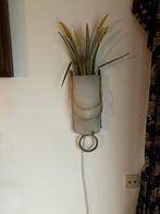 Wandlamp met gele korenaren met glad en messing, Huis en Inrichting, Lampen | Kroonluchters, Ophalen of Verzenden
