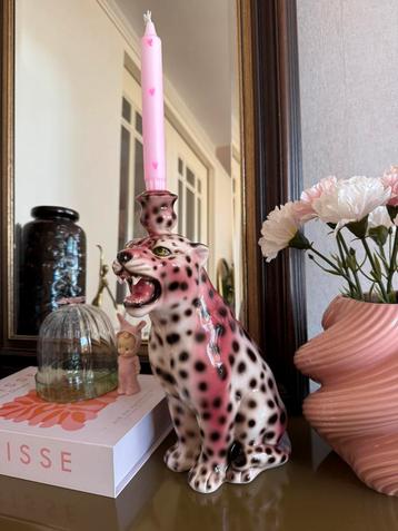 Kandelaar luipaard beeld roze pink panther Italië nieuw beschikbaar voor biedingen