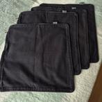 4 Zwarte Sierkussenhoezen Mood Collection 45x45 cm, Huis en Inrichting, Woonaccessoires | Kussens, Ophalen of Verzenden, Gebruikt