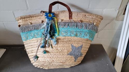 60cmB x35cmH Rieten ibizatas boodschappen tas strandtas, Hobby en Vrije tijd, Picknickmanden, Zo goed als nieuw, Ophalen of Verzenden