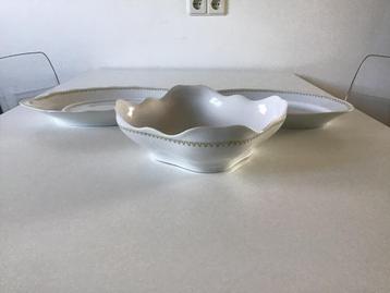 Art Deco Zell vierkante fruitschaal & 2x ovale schaal 1928 beschikbaar voor biedingen