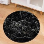 Zwart Marmer Rond Vloerkleed / Tapijt Vloermat Steen Mat, Verzenden, Nieuw, Zwart, Rond