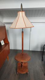 Vintage Vloerlamp met Tafeltje, Ophalen, Gebruikt, Vintage, Stof