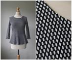 Peter Hahn - mooie peplum top / truitje zwart wit / maat 38, Kleding | Dames, Maat 38/40 (M), Verzenden, Zwart, Zo goed als nieuw