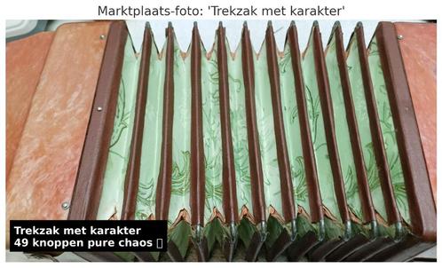 Retro Vintage trekzak met 49 knoppen – decoratief & eigenwys, Muziek en Instrumenten, Accordeons, Gebruikt, Knopaccordeon, Overige formaten