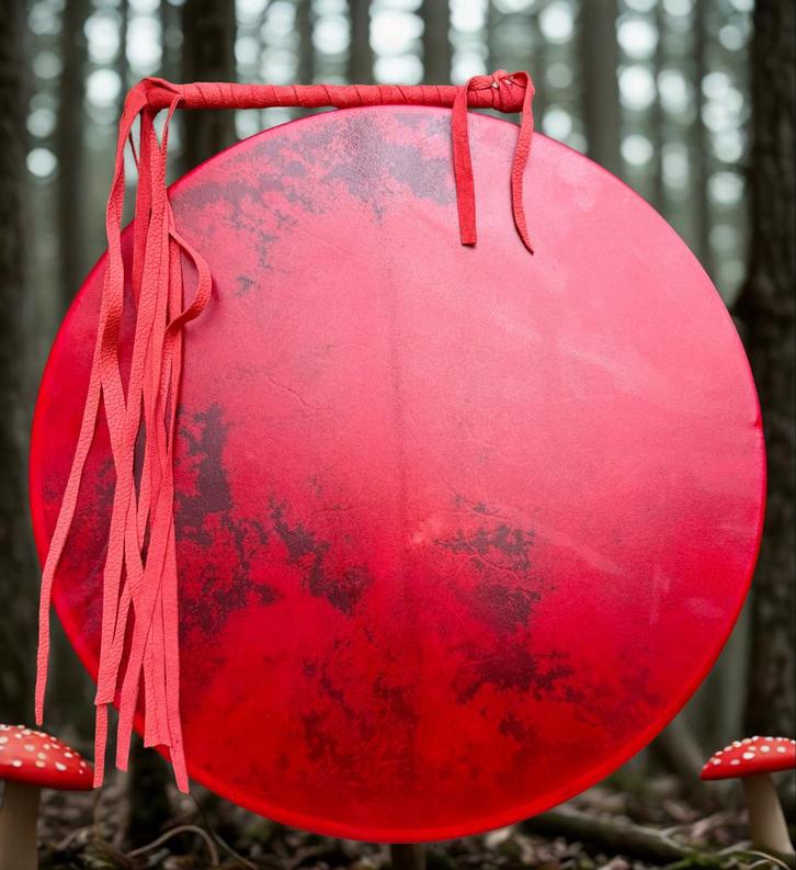 OVERGEDRAGEN Sjamanendrum Geit 52 cm 1e chakra, Muziek en Instrumenten, Percussie, Nieuw, Trommel, Verzenden