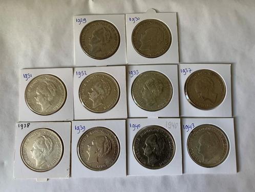 Munten, Postzegels en Munten, Munten | Nederland, Setje, 2½ gulden, Koningin Wilhelmina, Zilver, Verzenden