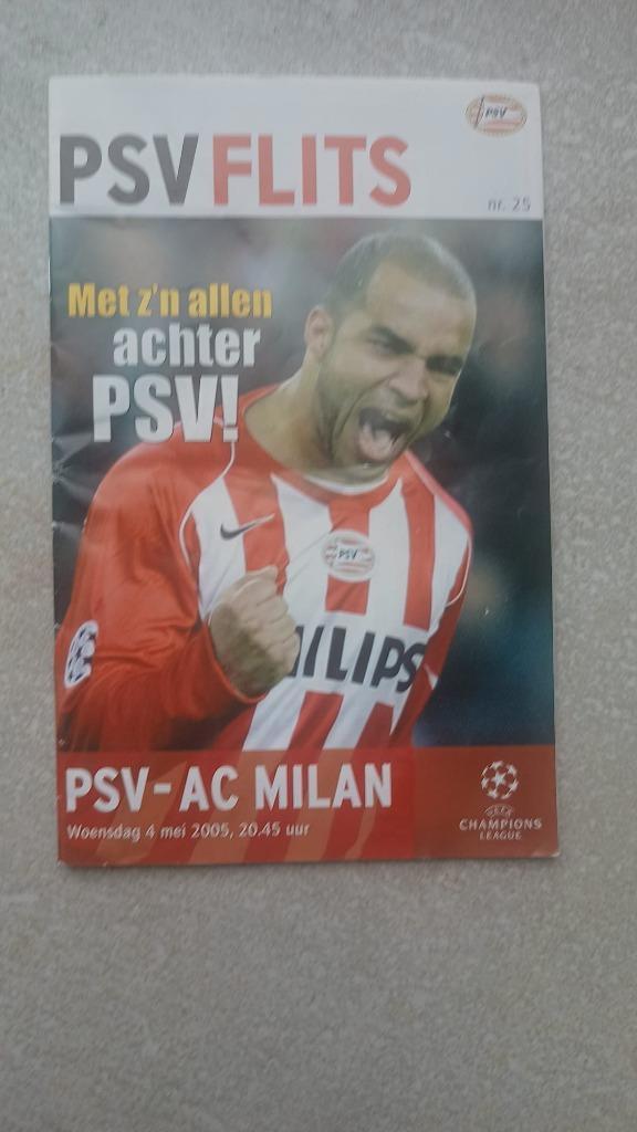 PSV Flits halve finale CL tegen AC Milan 2005, Verzamelen, Sportartikelen en Voetbal, Zo goed als nieuw, Boek of Tijdschrift, PSV