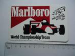 sticker oud Marlboro Worldchampion SENNA F1 1991 race auto, Verzenden, Zo goed als nieuw, Bedrijf of Vereniging