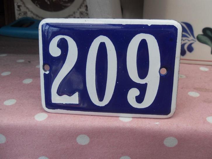 emaille huisnummer/ huisnummerplaat nr189 en 209, Antiek en Kunst, Antiek | Emaille, Ophalen of Verzenden