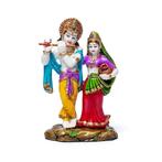 Krishna en Radha beeld – Meerkleurig Polyresin – 15 cm, Verzamelen, Verzenden, Nieuw, Religie