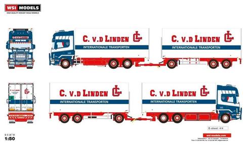 WSI - Scania 144L 530 C. Vd Linden, Hobby en Vrije tijd, Modelauto's | 1:50, Nieuw, Bus of Vrachtwagen, Wsi, Ophalen of Verzenden