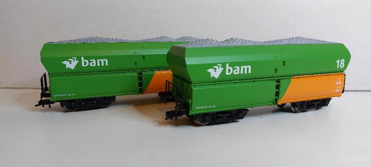 Bam Onderlossers Type Fads met Grindlading *Nieuwstaat* (05), Hobby en Vrije tijd, Modeltreinen | H0, Zo goed als nieuw, Wagon