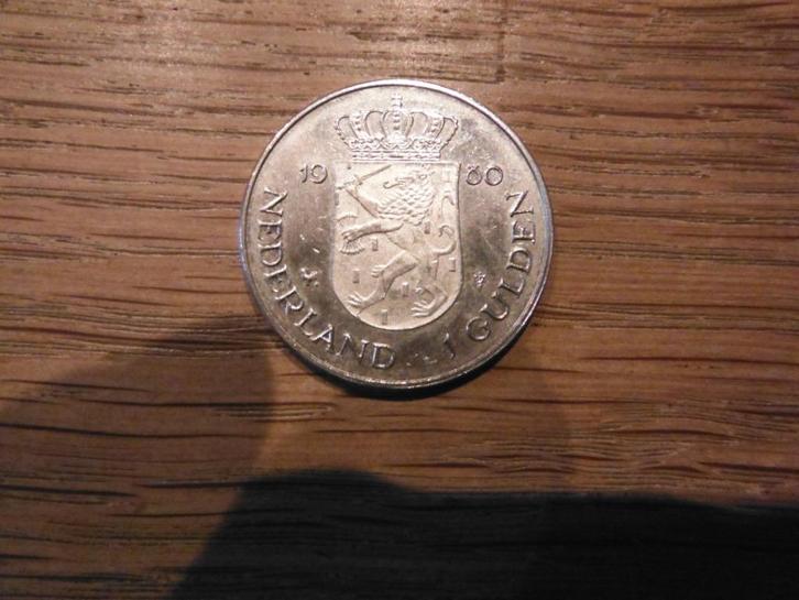 1 gulden 1980 dubbele kop, 30 april 1980, Postzegels en Munten, Munten | Nederland, Losse munt, 1 gulden, Koningin Beatrix, Zilver