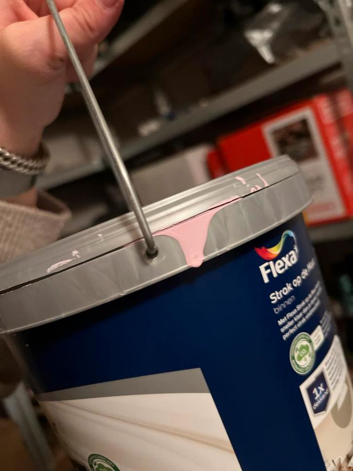 Flexa Muurverf - Roze, Doe-het-zelf en Verbouw, Verf, Beits en Lak, Gebruikt, Verf, Minder dan 5 liter, Roze, Ophalen of Verzenden