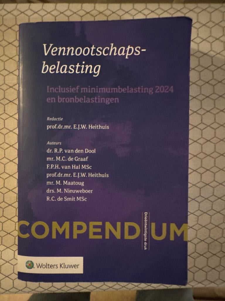 Vennootschapsbelasting Inclusief minimumbelasting 2024, Boeken, Ophalen of Verzenden, Beta, Zo goed als nieuw, WO