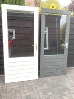 Merbau buiten deuren met thermopane 201 x 93 cm compleet met, Ophalen of Verzenden, Zo goed als nieuw, Buitendeur, 200 tot 215 cm