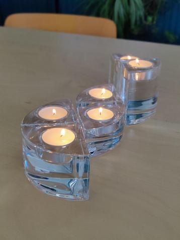 Set van 6 Orrefors kaarsenhouders, design: Helene Krantz beschikbaar voor biedingen