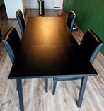 Mooie zwarte eetkamer set!, Huis en Inrichting, Complete eetkamers, 4 tot 6 stoelen, Ophalen of Verzenden, Zo goed als nieuw