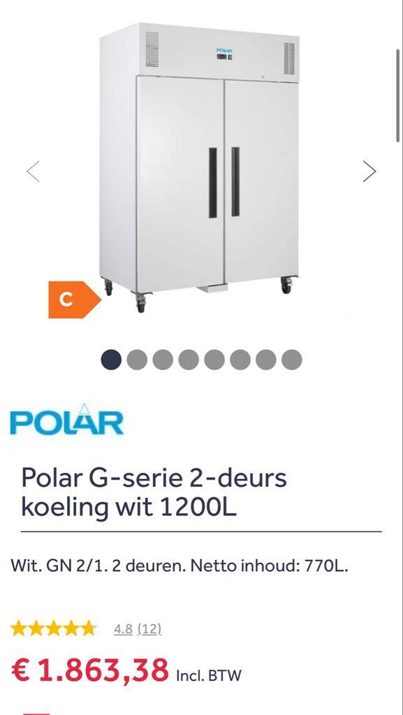 Polar G-serie Koelkast 2-deurs 1200L, Huis en Inrichting, Keuken | Keukenbenodigdheden, Zo goed als nieuw, Ophalen