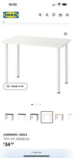 Ikea Wit Tafel, Huis en Inrichting, Tafels | Bijzettafels, 60 cm of meer, Rechthoekig, Zo goed als nieuw, Hout