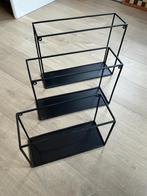 3 metalen wandrekjes van verschillende afmetingen, Ophalen of Verzenden, Zo goed als nieuw