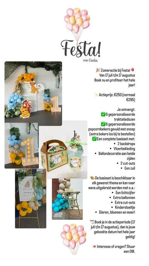 Party setting aabieding ( juli en aug ), Hobby en Vrije tijd, Feestartikelen, Zo goed als nieuw, Verjaardag, Ophalen of Verzenden