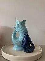 Set vis vazen waterkannen blauw - nieuw, Blauw, Aardewerk of Porselein, Nieuw, Ophalen of Verzenden