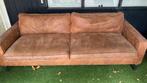 Bruine Leren bank, Huis en Inrichting, Ophalen, Gebruikt, 75 tot 100 cm, 200 tot 250 cm