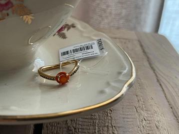 Mooie, nieuwe ring, merk ’TOUS’, maat 53 (NL), carneool beschikbaar voor biedingen