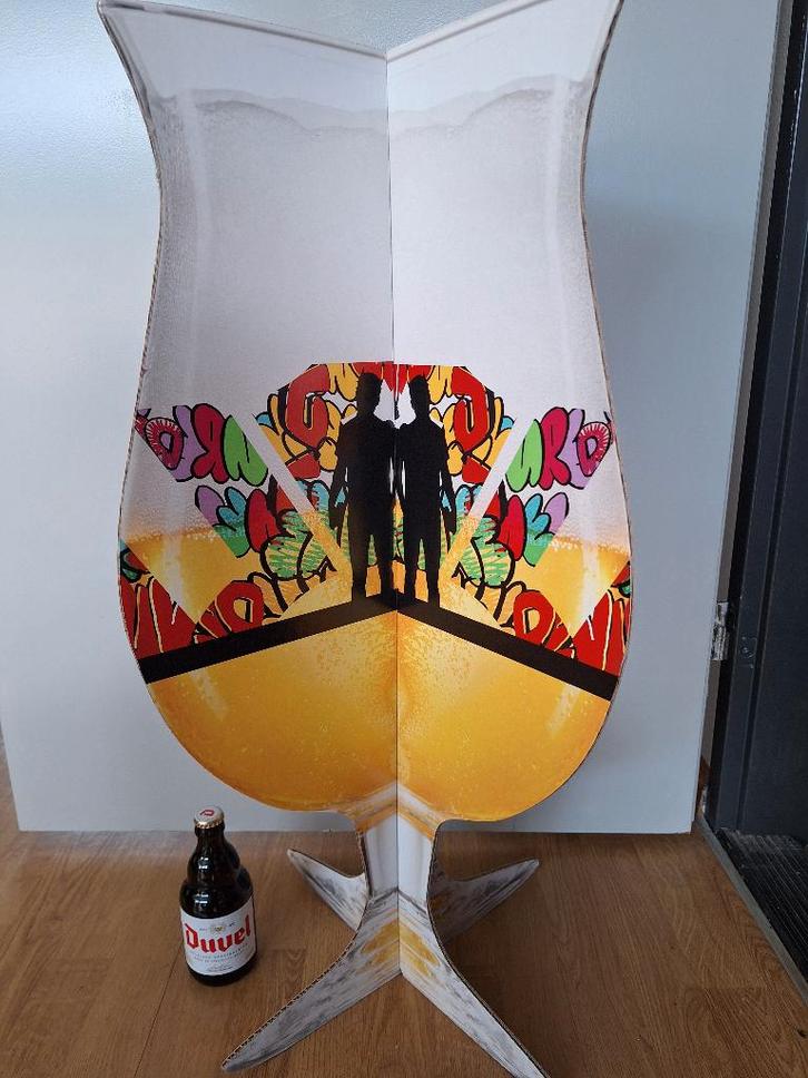 Kartonnen display Duvel glas Fake 2021, Verzamelen, Biermerken, Zo goed als nieuw, Glas of Glazen, Duvel, Ophalen of Verzenden