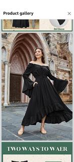 Zwarte Renaissance Jurk - XL (valt als XXL), Zwart, Ophalen of Verzenden, Gedragen, Onder de knie