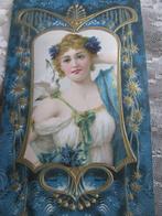Antieke Art Nouveau Kaart - Dame met Duif op de Schouder, Verzenden, Voor 1920, Overige thema's