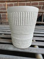 Hippe en mooie plantenpot/ bloemenpot - wit/ beige, Rond, Binnen, Ophalen of Verzenden, Zo goed als nieuw