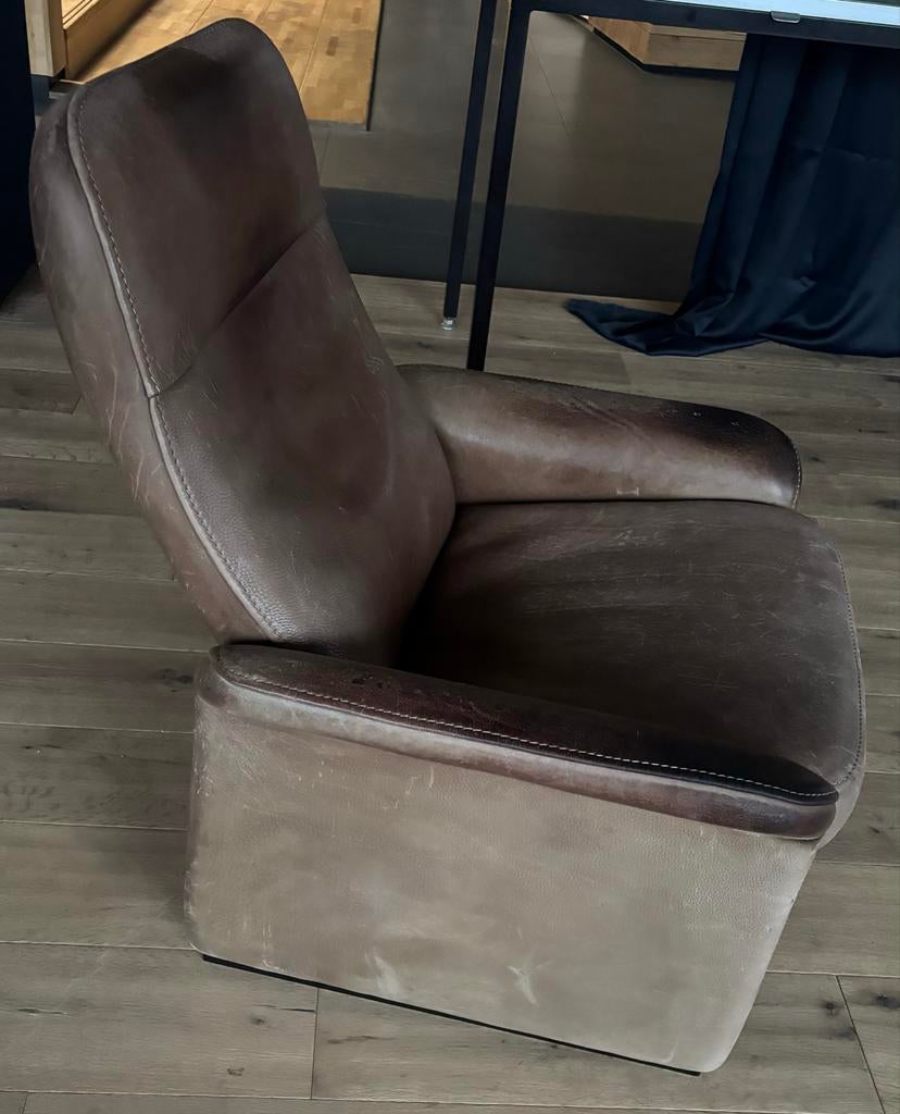 Vintage De Sede leren fauteuil, Ophalen, Gebruikt, Leer, 75 tot 100 cm