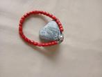 Armband bloedkoraal + magneetslot 21 cm, Verzenden, Gebruikt, Rood, Overige materialen